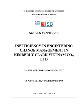 Luận văn thạc sĩ inefficiency in engineering change management in kimberly clark vietnam co ltd