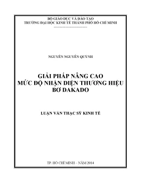 Luận văn thạc sĩ giải pháp nâng cao mức độ nhận diện thương hiệu bơ dakado