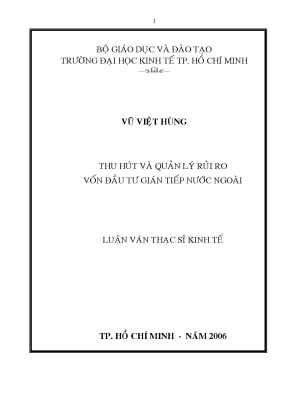 Luận văn thạc sĩ thu hút và quản lý rủi ro vốn đầu tư gián tiếp nước ngoài luận văn thạc sĩ