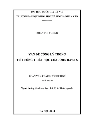 Luận văn thạc sĩ vấn đề công lý trong tư tưởng triết học của john rawls 002
