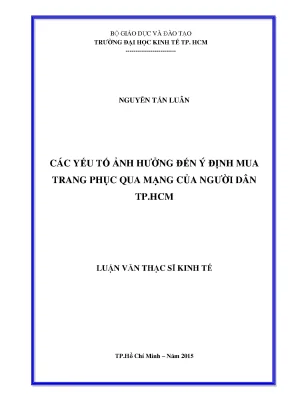 Luận văn thạc sĩ các yếu tố ảnh hưởng đến ý định mua trang phục qua mạng của người dân tp hcm