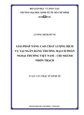 Luận văn thạc sĩ giải pháp nâng cao chất lượng dịch vụ tại ngân hàng thương mại cổ phần ngoại thương việt nam chi nhánh nhơn trạch