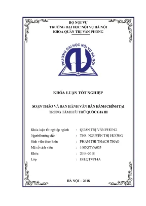 Luận văn tốt nghiệp soạn thảo và ban hành văn bản hành chính tại trung tâm lưu trữ quốc gia iii
