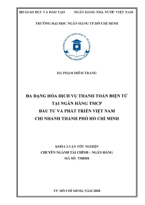 Luận văn thạc sĩ đa dạng hóa dịch vụ thanh toán điện tử tại ngân hàng tmcp đầu tư và phát triển việt nam chi nhánh thành phố hồ chí minh