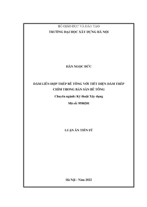 Luận án tiến sĩ dầm liên hợp thép bê tông với tiết diện dầm thép chìm trong bản sàn bê tông