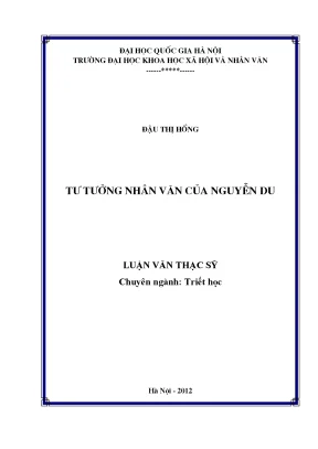 Luận văn thạc sĩ tư tưởng nhân văn của nguyễn du