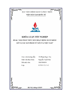 Luận văn tốt nghiệp giải pháp thúc đẩy hoạt động xuất khẩu gỗ và các sản phẩm từ gỗ của việt nam