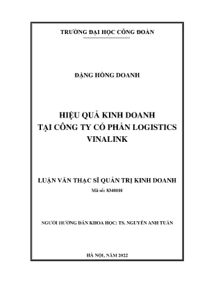 Luận văn thạc sĩ hiệu quả kinh doanh tại công ty cổ phần logistics vinalink