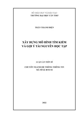 Luận án tiến sĩ xây dựng mô hình tìm kiếm và gợi ý tài nguyên học tập