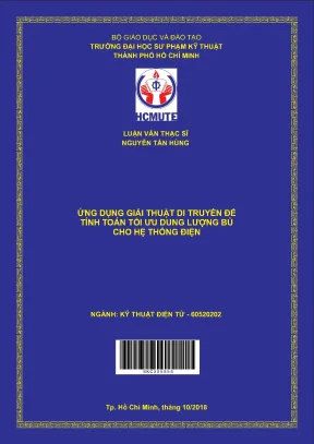 Luận văn thạc sĩ hcmute ứng dụng giải thuật di truyền để tính toán tối ưu dung lượng bù cho hệ thống điện