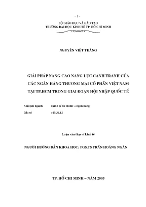 Luận văn thạc sĩ giải pháp nâng cao năng lực cạnh tranh của các ngân hàng thương mại cổ phần việt nam tại tp hcm trong giai đoạn hội nhập quốc tế luận văn thạc sĩ