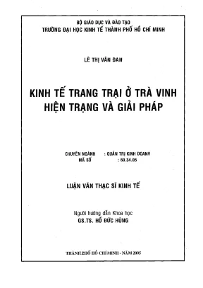 Luận văn thạc sĩ kinh tế trang trại ở trà vinh hiện trạng và giải pháp luận văn thạc sĩ