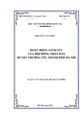 Luận văn thạc sĩ hoạt động giám sát hội đồng nhân dân huyện thường tín thành phố hà nội