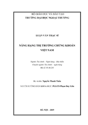 Luận văn thạc sĩ nâng hạng thị trường chứng khoán việt nam