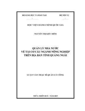 Luận văn thạc sĩ quản lý nhà nước về tái cơ cấu ngành nông nghiệp trên địa bàn tỉnh quảng ngãi