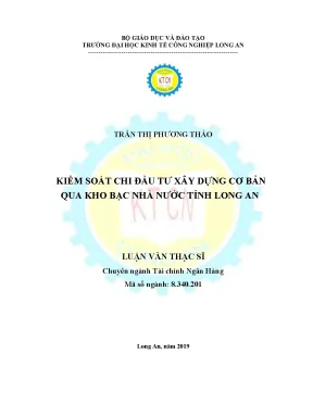 Luận văn thạc sĩ kiểm soát chi đầu tư xây dựng cơ bản qua kho bạc nhà nước tỉnh long an