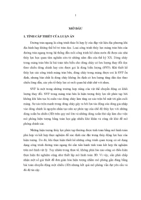 Luận án một số đặc trưng thủy động lực học của dõng biến lượng không ổn định trong máng tràn bên