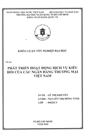 Luận văn thạc sĩ phát triển hoạt động dịch vụ kiều hối của các ngân hàng thương mại việt nam