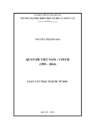 Luận văn thạc sĩ quan hệ việt nam czech 1993 2014