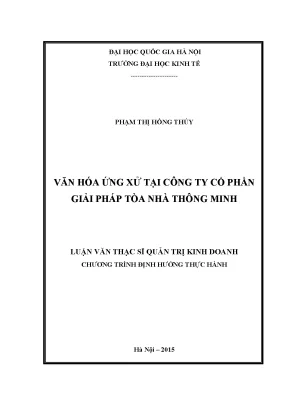 Luận văn thạc sĩ văn hóa ứng xử tại công ty cổ phần giải pháp tòa nhà thông minh