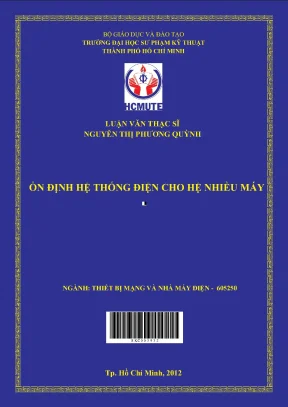 Luận văn thạc sĩ hcmute ổn định hệ thống điện cho hệ nhiều máy