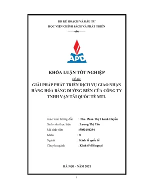 Luận văn tốt nghiệp giải pháp phát triển dịch vụ giao nhận đường biển của công ty tnhh vận tải quốc tế mtl