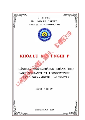 Luận văn tốt nghiệp đánh giá công tác đãi ngộ nhân sự cho lao động gián tiếp tại công ty tnhh xây dựng và môi trường nam trà