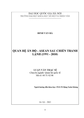 Luận văn thạc sĩ quan hệ ấn độ asean sau chiến tranh lạnh 1961 2010