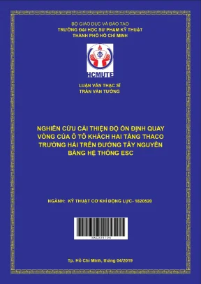 Luận văn thạc sĩ hcmute nghiên cứu cải thiện độ ổn định quay vòng của ô tô khách hai tầng thaco trường hải trên đường tây nguyên bằng hệ thống esc