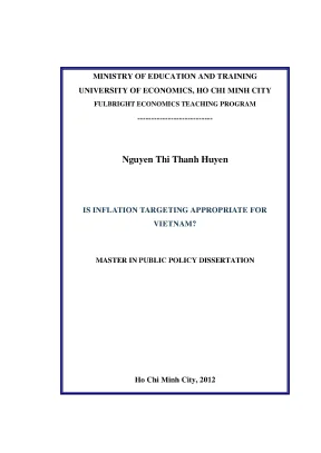 Luận văn thạc sĩ is inflation targeting appropriate for vietnam