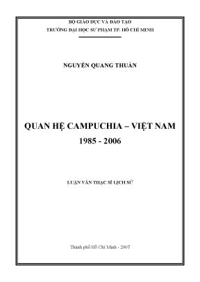 Luận án tiến sĩ luận văn thạc sĩ lịch sử quan hệ campuchia việt nam 1985 2006