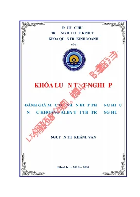 Luận văn tốt nghiệp đánh giá mức độ nhận biết thương hiệu nước khoáng alba tại thị trường huế