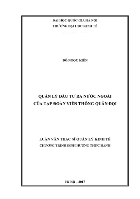 Luận văn thạc sĩ quản lý đầu tư ra nước ngoài của tập đoàn viễn thông quân đội