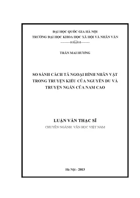 Luận văn thạc sĩ so sánh cách tả ngoại hình nhân vật trong truyện kiều của nguyễn du và truyện ngắn của nam cao