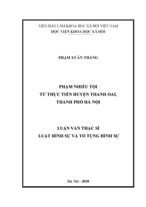 Luận án tiến sĩ phạm nhiều tội từ thực tiễn huyện thanh oai thành phố hà nội