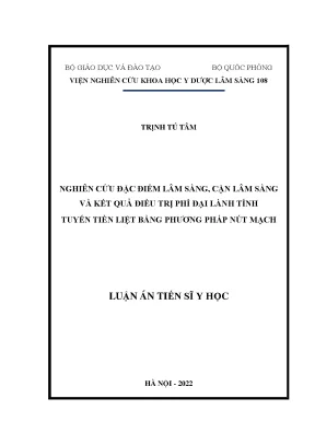 Luận văn tốt nghiệp nghiên cứu đặc điểm lâm sàng cận lâm sàng và kết quả điều trị phì đại lành tính tuyến tiền liệt bằng phương pháp nút mạch