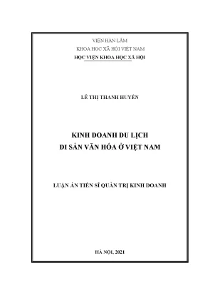 Luận án tiến sĩ kinh doanh du lịch di sản văn hóa ở việt nam