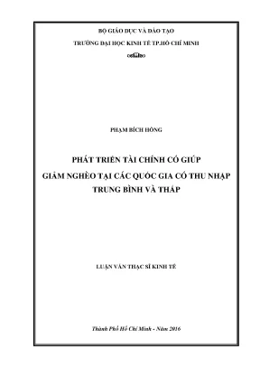Luận văn thạc sĩ phát triển tài chính có giúp giảm nghèo tại các quốc gia có thu nhập trung bình và thấp