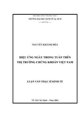 Luận văn thạc sĩ hiệu ứng ngày trong tuần trên thị trường chứng khoán việt nam