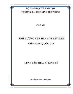 Luận văn thạc sĩ ảnh hưởng của hành vi bầy đàn giữa các quốc gia luận văn thạc sĩ