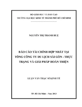 Luận văn thạc sĩ báo cáo tài chính hợp nhất tại công ty du lịch sài gòn thực trạng và giải pháp luận văn thạc sĩ