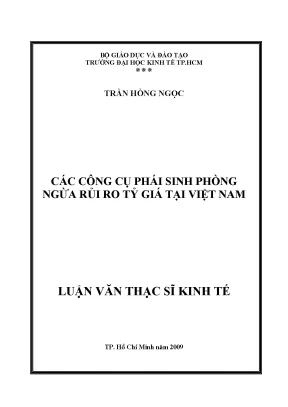 Luận văn thạc sĩ các công cụ phái sinh phòng ngừa rủi ro tỷ giá tại việt nam luận văn thạc sĩ