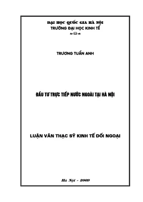 Luận văn thạc sĩ đầu tư trực tiếp nước ngoài tại hà nội