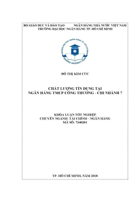 Luận văn thạc sĩ chất lượng tín dụng tại ngân hàng tmcp công thương chi nhánh 7