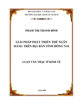 Luận văn thạc sĩ giải pháp phát triển thẻ trên địa bàn tỉnh đồng nai