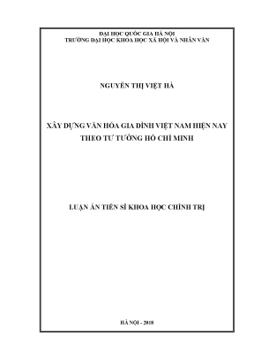 Luận án tiến sĩ xây dựng văn hóa gia đình việt nam hiện nay theo tư tưởng hồ chí minh
