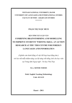Luận văn thạc sĩ combining brainstorming and modelling to improve students writing skill an action research at phu tho centre for foreign languages and information