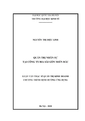 Luận văn thạc sĩ quản trị nhân sự tại công ty bia sài gòn miền bắc