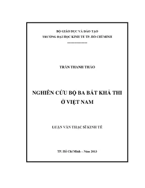 Luận văn thạc sĩ nghiên cứu bộ ba bất khả thi ở việt nam luận văn thạc sĩ