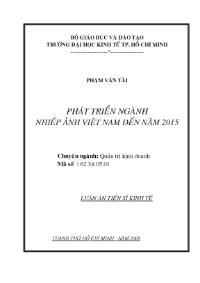 Luận văn thạc sĩ phát triển ngành nhiếp ảnh việt nam đến năm 2015